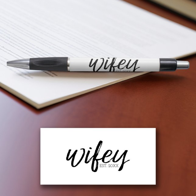 Bolígrafo Wifey - Brillante caligrafía negra para la novia (Personalized pen)