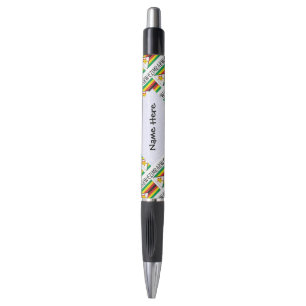 Bolígrafo Zimbabue Bandera Zimbabuense Tiled Negro Personali