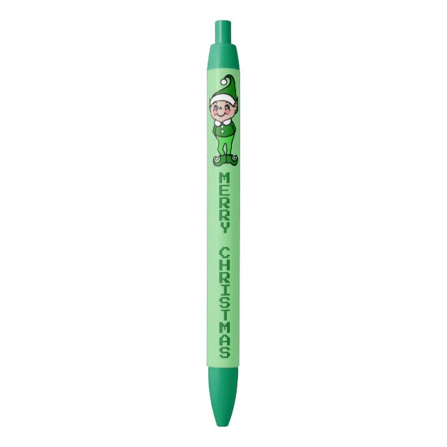 Bolígrafos regalo duende verde navidad (Frente vertical)