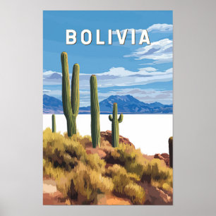 Bolivia Ilustracion Viaje de arte Vintage