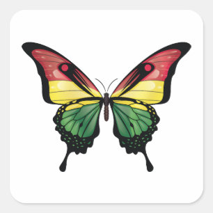 Bolivia Pegatina de la bandera de la mariposa