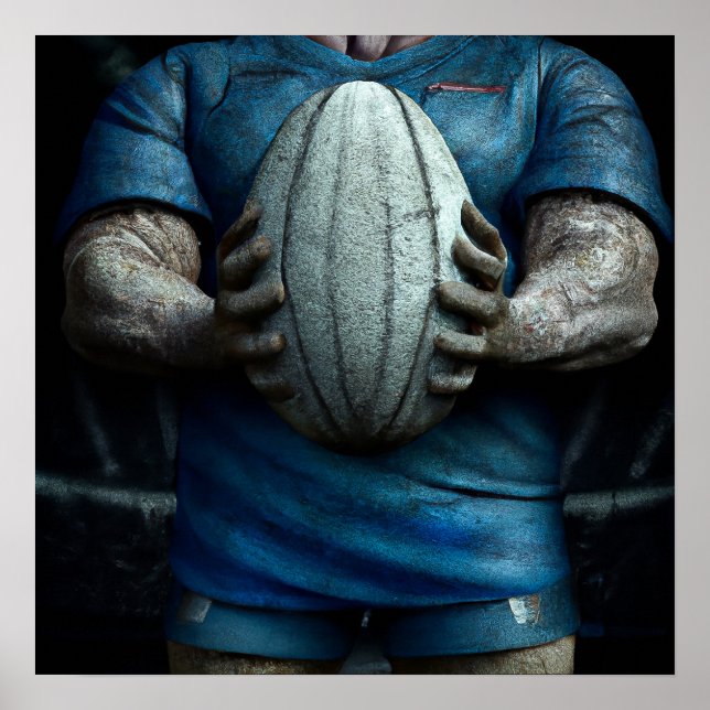Bolla de Rugby - Impresión de pintura de Rugby (Frente)