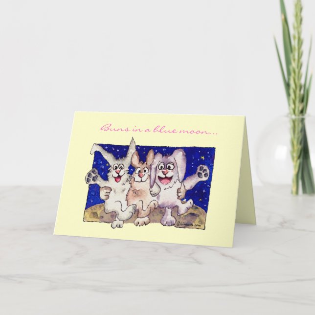 Bollos en una tarjeta de pascua feliz de la luna (Anverso)