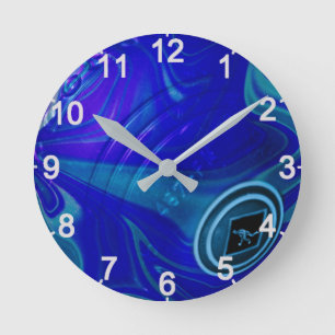 Bolón de hierba de Marble Azul, reloj de pared