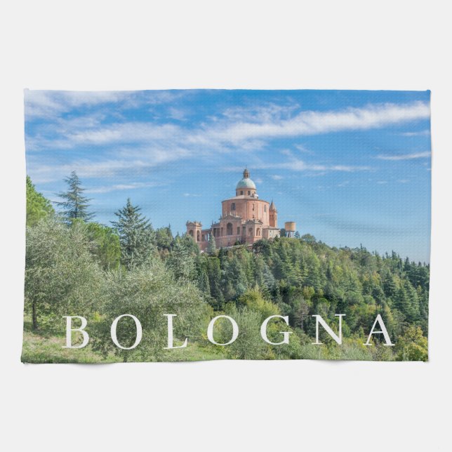 Bolonia San Luca Toalla de té santurario (Horizontal)