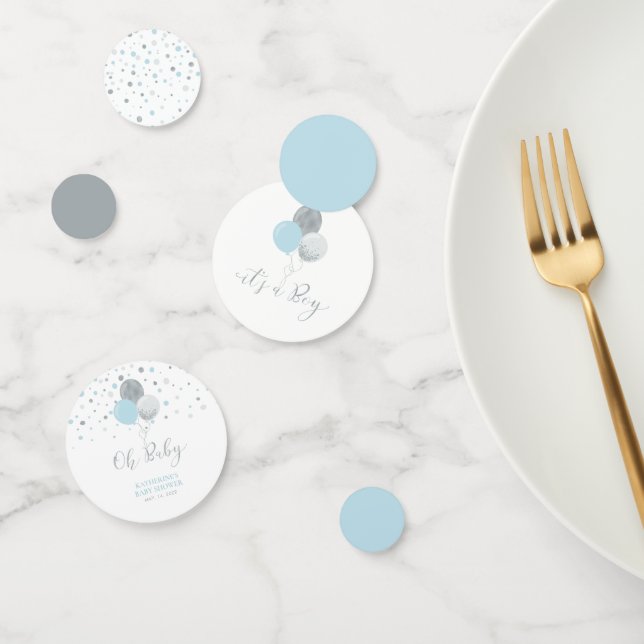 Bolos de plata y azul Confetti Baby Shower (Grupo)