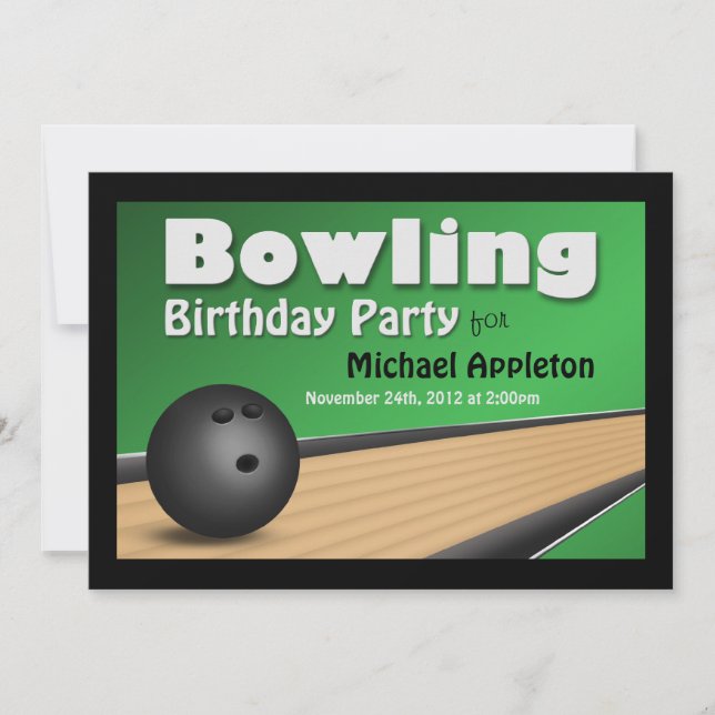 Bolos - Invitaciones a la fiesta de cumpleaños ver (Anverso)