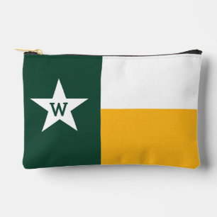 Bolsa accesoria de bandera de Texas verde y amaril