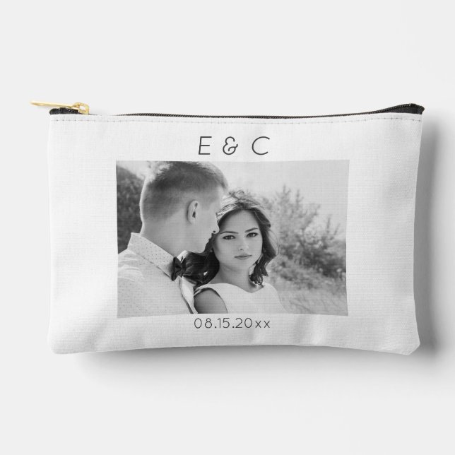 Bolsa accesoria de Boda de fotografías en blanco y (Anverso)
