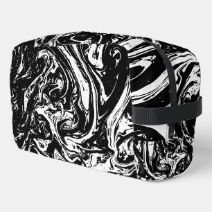 Bolsa accesoria de estilo de mármol blanco y negro