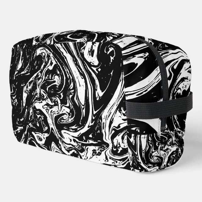 Bolsa accesoria de estilo de mármol blanco y negro (Esquina izquierda)