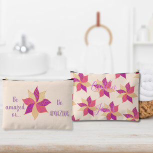 Bolsa accesoria de flor feliz personalizada