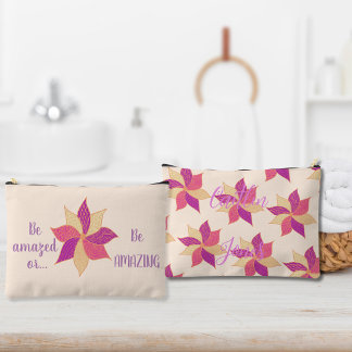 Bolsa accesoria de flor feliz personalizada
