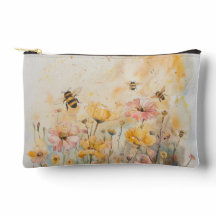 Bolsa accesoria de flores y abejas