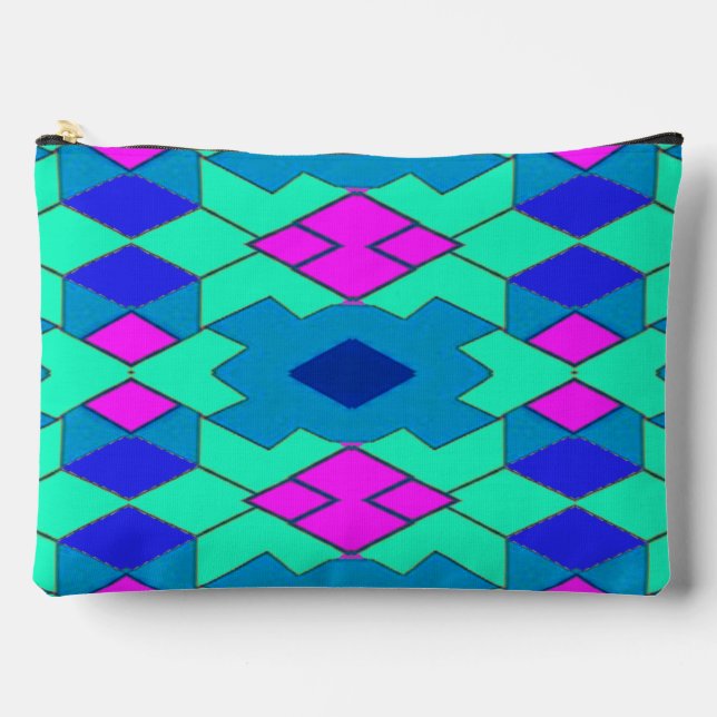 Bolsa accesoria de maquillaje de patrones geométri (Anverso)