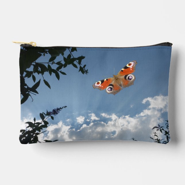 Bolsa accesoria de mariposa de pavo real (Anverso)