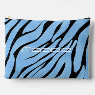 Bolsa accesoria de patrón de bandas de cebra azul