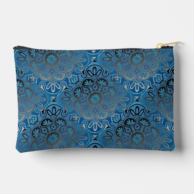 Bolsa accesoria de viaje azul y negro (Reverso )