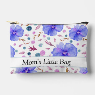 Bolsa accesoria floral azul personalizada