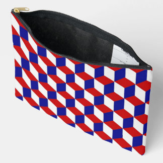 Bolsa accesoria - Ilusión roja, blanca, azul en bl