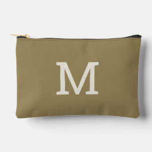 Bolsa accesoria inicial del monograma neutro Khaki
