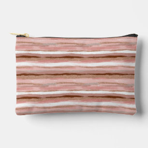 Bolsa accesoria rosa Purpurina de oro rayado