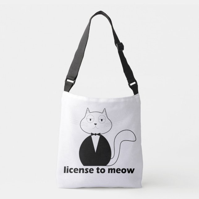 Bolsa Ajustável Shoulder bag Cat, License to Meow (Anverso)