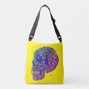 Bolsa Amarilla Con Calavera Morada - Bandolera o B