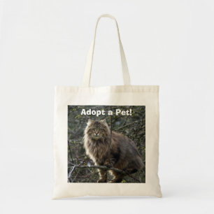 Bolsa animal de gato de pelo largo con tabby