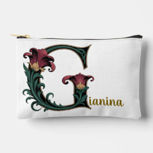 Bolsa Art Nouveau Verde y Rojo con Accesorios de L
