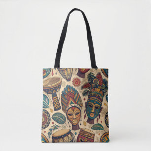 Bolsa artística de tocador de inspiración africana