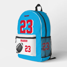 Bolsa azul cielo negro de la mochila de fútbol est