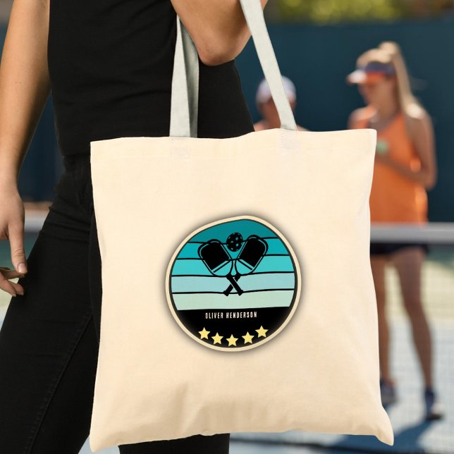 Bolsa azul de almendras (Blue Pickleball Paddle Tote Bag)