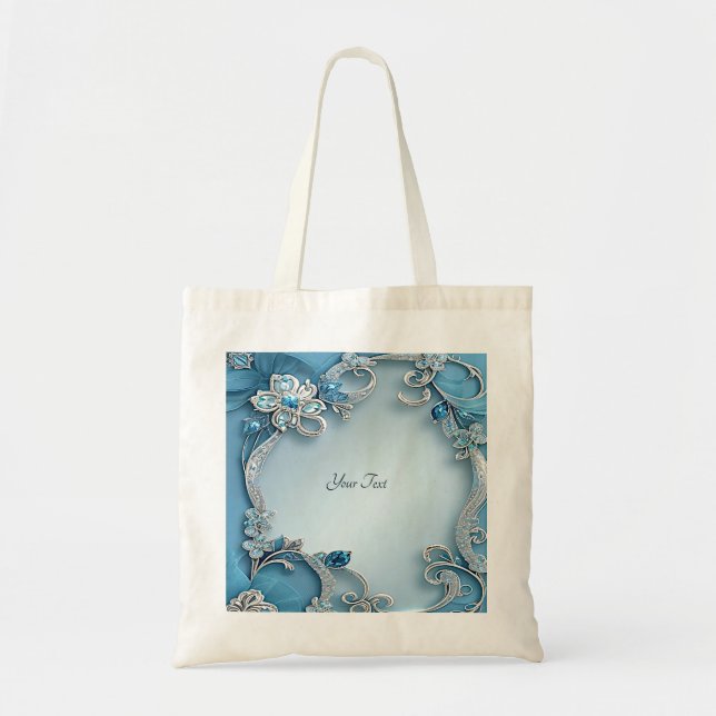 Bolsa azul ornate floral de la toga (Frente)