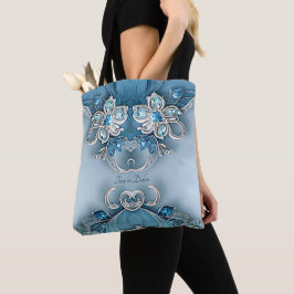 Bolsa azul ornate floral de la toga