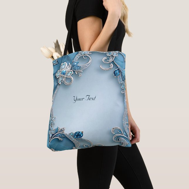 Bolsa azul ornate floral de la toga (Detalle)