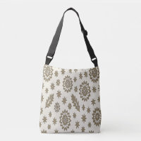 Bolsa bandolera de estrellas beige y doradas