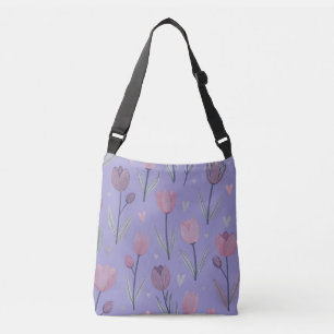Bolsa bandolera de tulipán púrpura