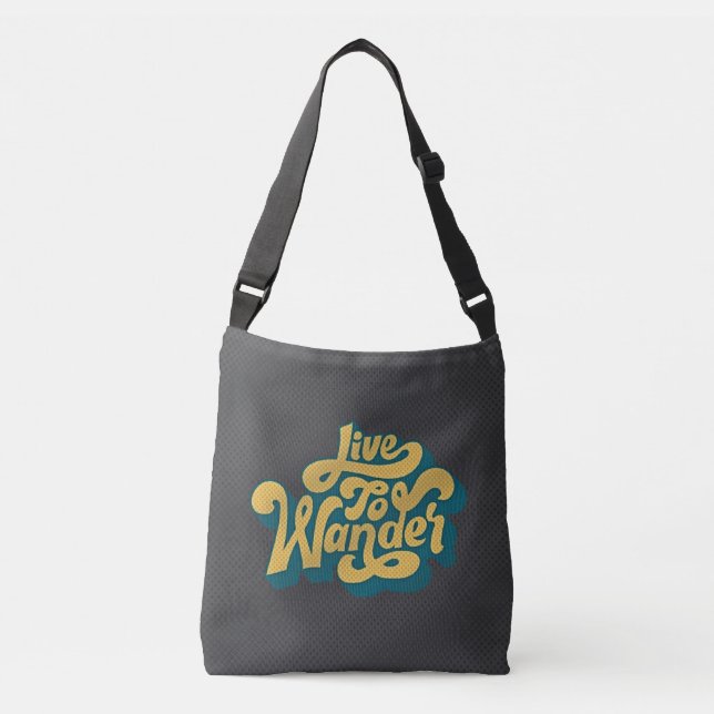 Bolsa bandolera Retro Live To Wander 70s (Anverso)