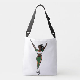 Bolsa bandolera verde punto naranja