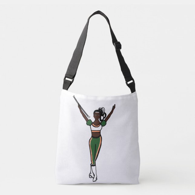 Bolsa bandolera verde punto naranja (Anverso)