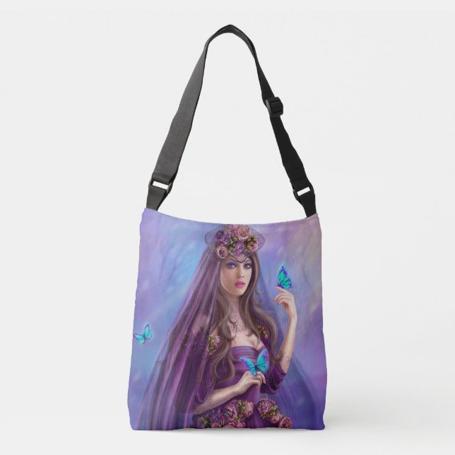 Bolsa Bella mujer hada y mariposas azules (Anverso)