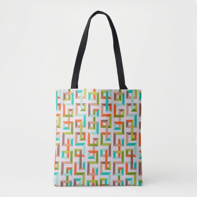 Bolsa / Bolso geométrico 3D vibrante retro de labe (Anverso)
