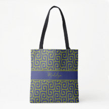Bolsa Chic Verde Oliva Abstracto Con Nombre Person