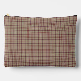 Bolsa Clásica de Cuadros Tan Burgundy Retro
