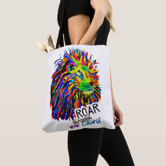 Bolsa colorida de león tote