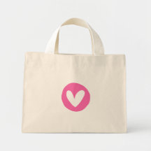 Bolsa com Design de Coração Rosa 