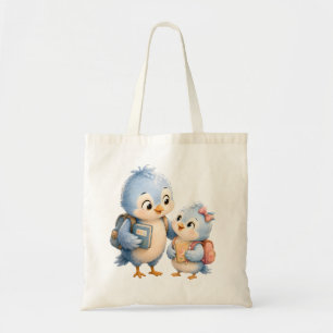 Bolsa Compradora de Lona Hermanos Pájaros Azules