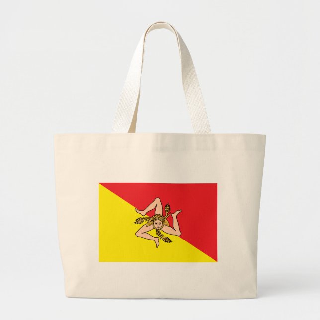 Bolsa con bandera de Sicilia, Italia (Frente)