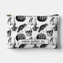 Bolsa con cierre de calavera y bruja